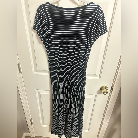 Lauren Ralph Lauren Black & White Stripe Short Sleeve Maxi Dress Size Large - Picture 7 of 7